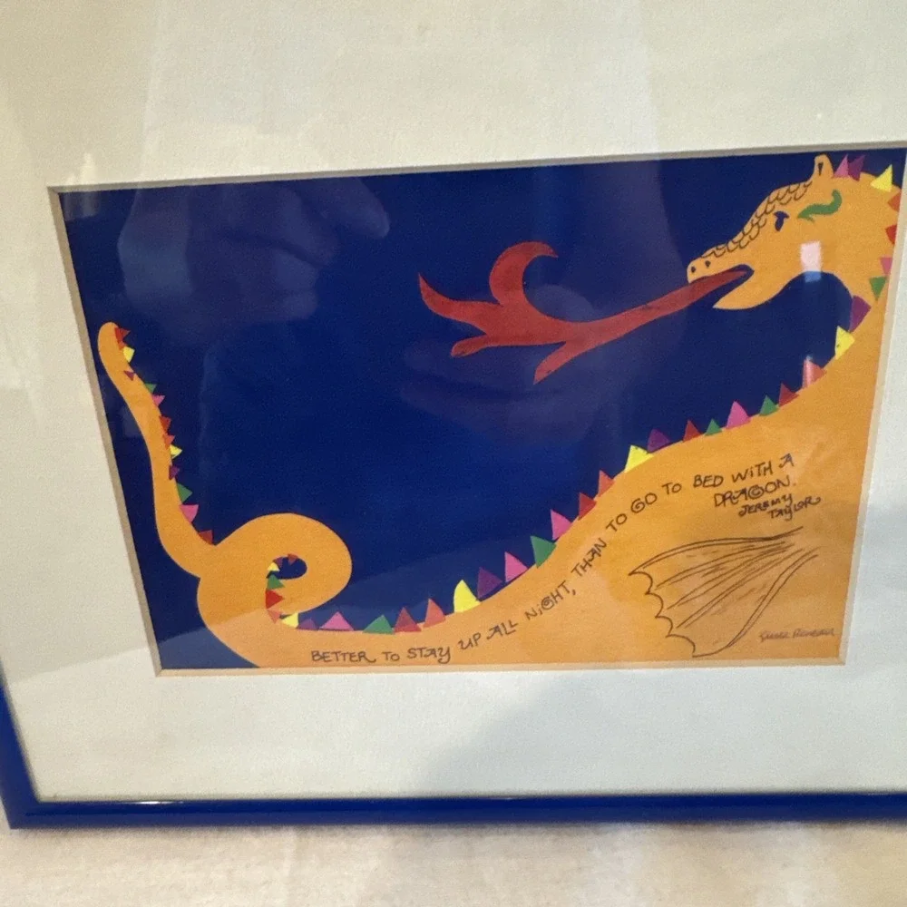 Framed Art Dragon Better To Stay Up All Night Than Go To Bed With A Dragon Sign